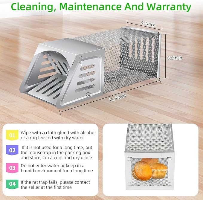 Chipmunk Trap Humane Rat TrapMulti-Catch Reusable Mouse Trap for Home/Garden/Warehouse Humane Mouse Traps- Safe &amp Effective Mouse for Families &amp Farmers 1 PCS