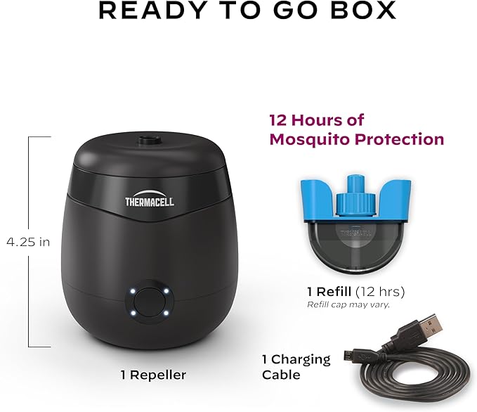 Thermacell E-Series Rechargeable Mosquito Repeller with 20’ Mosquito Protection Zone Bug Spray Alternative Scent Free