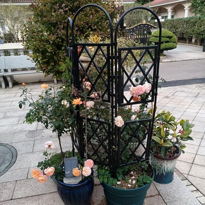 Garden Trellis for Climbing Plants Heavy Duty Plant Support Stake for Flower Vegetable Vine Rose Plants Outdoor(Color:BlackSize:210 * 30cm/82.7 * 11.8in)