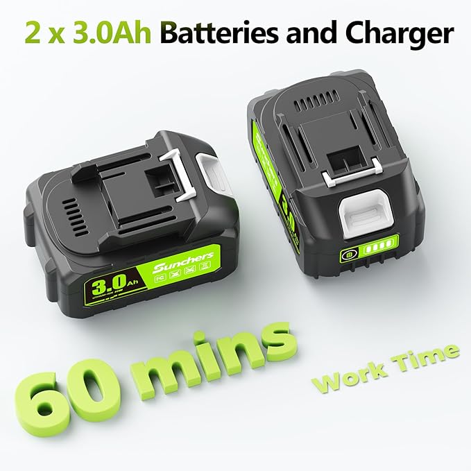 Electric Leaf Blower Cordless with 2 3.0Ah Battery and Charger 2 Speed Mode 650CFM 280MPH Patio Tools with 2 Tubes 20V Battery Powered Leaf Cleaner Handheld Blowers for Lawn Care Dust Leaves Yard
