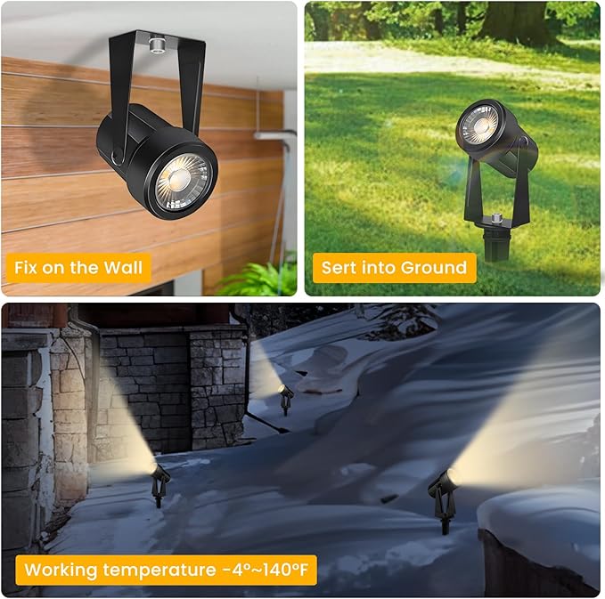 Svater 6 Pack Landscape Lighting + 75FT ST38 Solar String Lights Outdoor with Remote