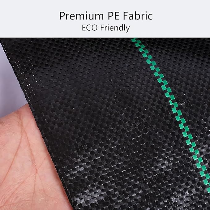 Weed Control Membrane High Density Weed Barrier Fabric Breathable Underlay Weed Control Garden Weed Matting for Patios Gravel Flower Beds Pond(1.5 * 100m)