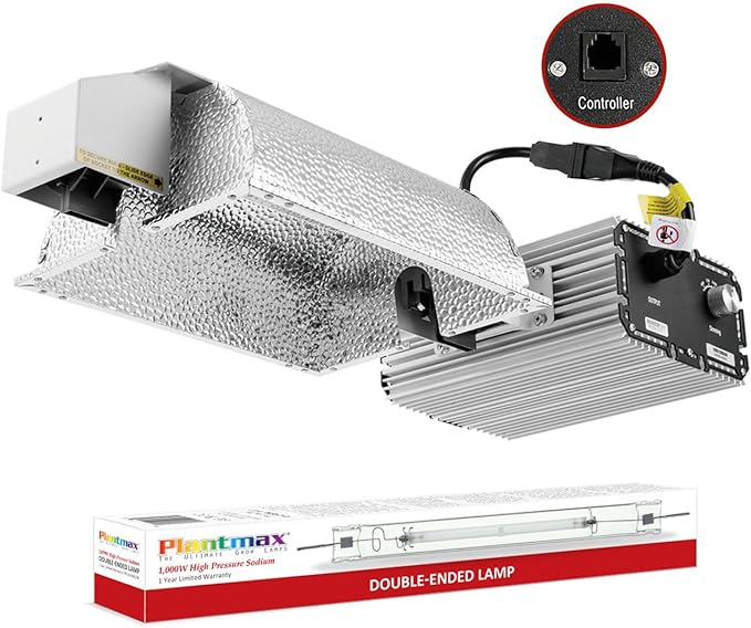 UltraGrow – Classic 1000W DE Double Ended HID Grow Light System with HID Bulb Dimmable Ballast for Indoor Growing (Classic Controller &amp HPS)