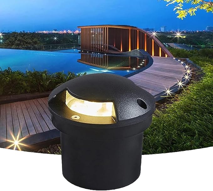 Ground LED Landscape Lamp - IP65 Waterproof Outdoor Spotlight 2 Side Glow Path Lighting Fortress AC85-265V Low Voltage Recessed Buried LightsWarm White 12W