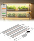 Smart Grow Light for Indoor Plants3500K Full Spectrum LED Plant Light Strips with 3/9/12H Auto TimerStepless DimmingModular DesignPlug and Play (White 6 Pack 48W)