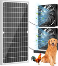 Solar Powered Fan Kit 17.72 Inch IPX7 Weatherproof 22W Solar Panel with 2 Waterproof Fans Intake or Exhaust Air Fan for Outside Backyard Chicken Coops Greenhouses Doghouse
