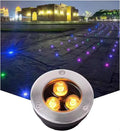 Ultra-Thin RGB Landscape Lights - 3W Waterproof Recessed Floor Spotlight for Outdoor Garden and Lawn (Red C IP65)