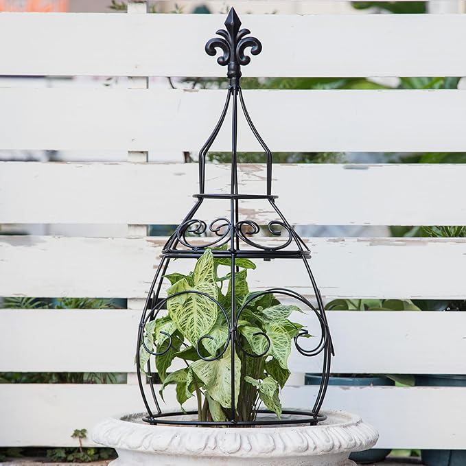 29-Inch Garden Trellis Obelisk - Durable Metal Support for Indoor &amp Outdoor Climbing Plants Perfect for Vertical Gardening &amp Potted Plants Stylish Design for Home and Garden