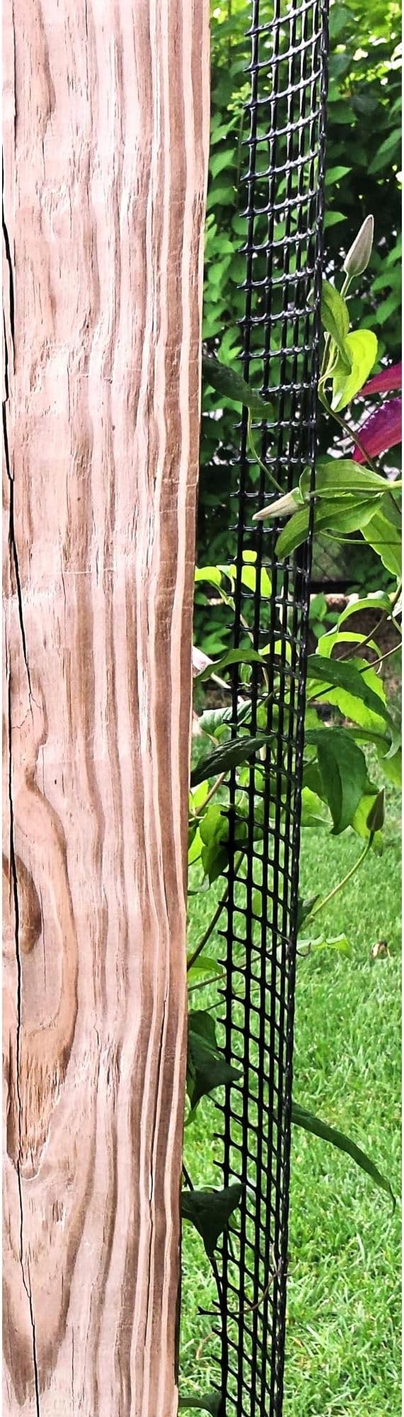 Deck Post Trellis for Posts and Columns 108 in x 4 in Narrow Climbing Plant Support HDPE Mesh Vine Trellis for Clematis and Vines Scroll Trellis 2-Pack