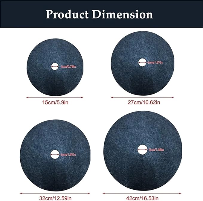 Weed Fabric Non-Woven Tree Mulch Ring Weeding Barrier Protector Mat Plant Cover Anti Grass Gardening Fabric Weed Control42cm-82cm for Road Construction Projects(15 PCS 42cm)