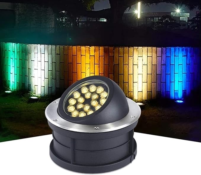 Adjustable LED Landscape Lights Recessed Outdoor Spotlight IP67 Waterproof for Palm Trees and Stone Walls Illumination
