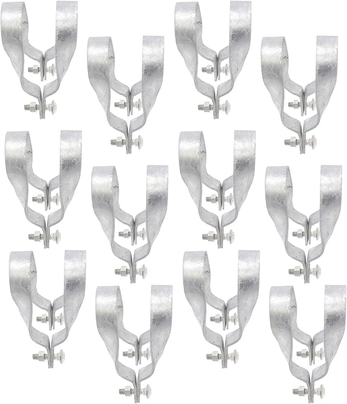 Cross-Connector (Purlin Bracket) for Greenhouse - Galvanized Steel (12 Pack w/Bolts) (1 7/8 x 1 3/8)