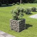 Gabion Raised Bed Silver Galvanized Steel 19.7x19.7x19.7 inch Cubic Outdoor Planter for Garden Patio Heavy Weight Endurance Rust Resistant