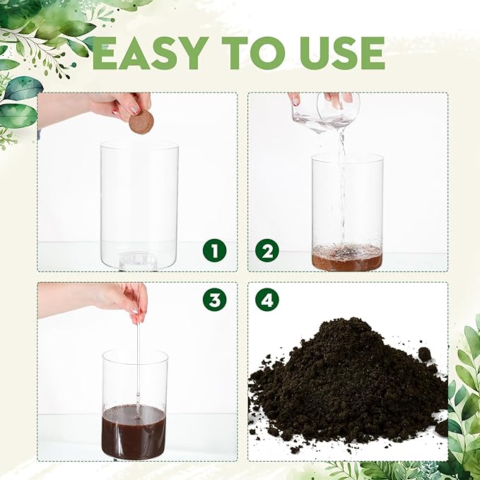 Sasylvia 500 Pcs (30mm) Compressed Coconut Coir Fiber Potting Soil Expanding Organic Coconut Coir Pellet Fiber Soil for Potted Plants Succulents Agricultural Cultivation Home Planting