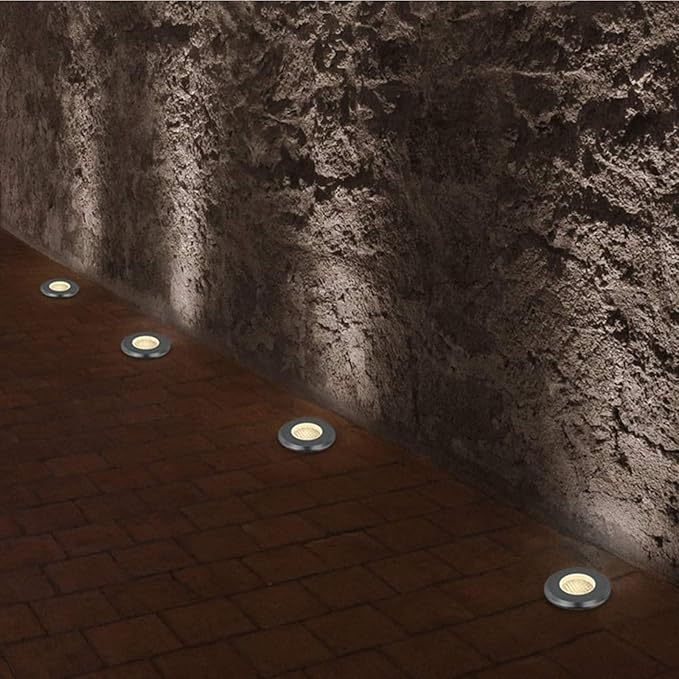 Recessed Underground Light - Outdoor Led Underground Light No Glare Landscape Lighting Spotlight Ip67 Waterproof Garden Lights Led Decking Lights Apply to Stairs TER-Red Light-6W