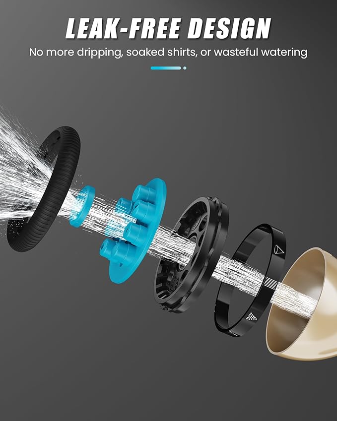 RAINPOINT Garden Hose Nozzle 9 Spray Patterns Hose Sprayer Nozzle Heavy Duty Metal Water Hose Nozzle Adjustable Hand Sprayer Watering Plants and Lawn Pet Showering Blue