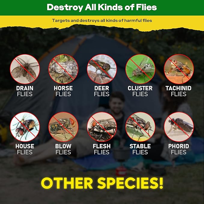 9 Pack Fly Traps Outdoor Disposable Hanging Fly Traps with Natural Pre-Bait Non Toxic Fly Catcher Fly Repellent for Home Backyard Patio &amp Camping Pool Barn Stable Ranche Farm