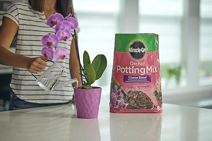 Miracle-Gro Orchid Potting Mix Coarse Blend For Indoor or Outdoor Container Plants Feeds for up to 6 Months 8 qt. 3-Pack