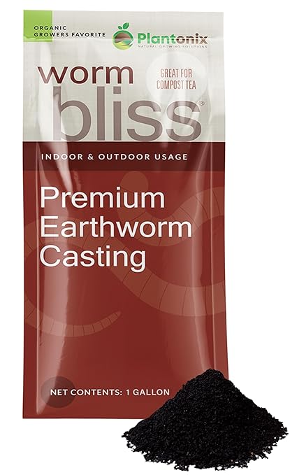 Worm Bliss (1 Gallon) + Kelp Bliss (5lbs) - Organic Worm Castings for Plants &amp Kelp Meal Organic Fertilizer - Earthworm Castings Fertilizer - 100% Natural Plant Food Rich in Vitamins &amp Nutrien