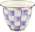 MACKENZIE-CHILDS Flowerpot Decorative Garden Pot for Growing Plants Large Purple-and-White Violet Check