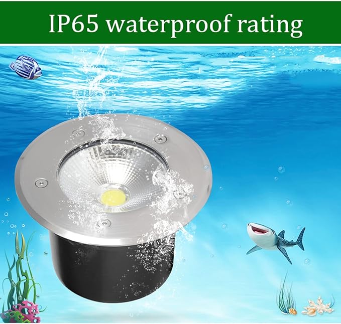 Recessed LED Underground Light Low Voltage Landscape Lights Round Buried Lamp IP65 Waterproof Embedded Spotlight for Driveway Pathway Outdoor Step Lighting