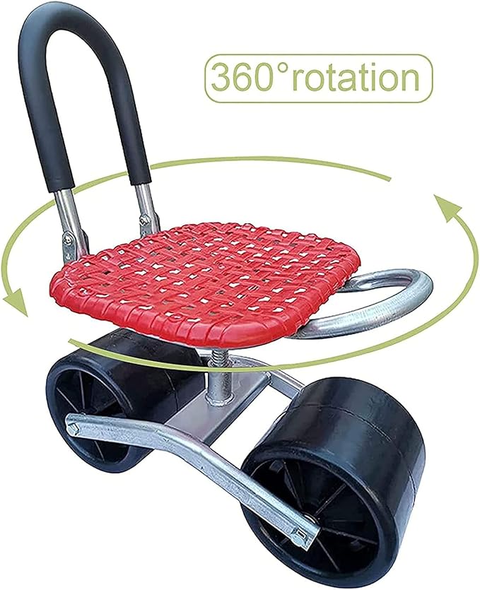 Garden Cart Outdoor Gardening Rolling Work Seat Stool – Comfortable Seat For Painting Cleaning And Car Repair