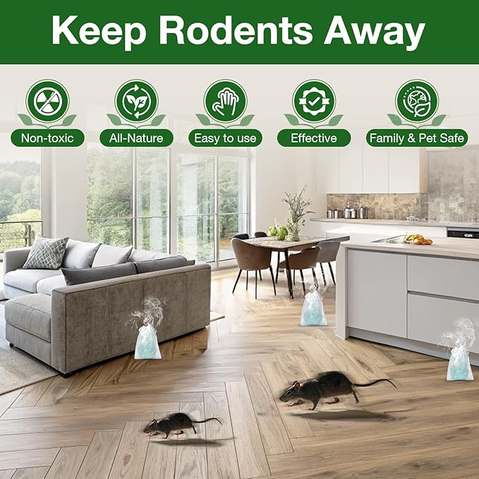 Mouse Rodent Repellent 25 Pack Peppermint Oil Mouse Traps for Rat Mice Ant Roach Spider Squirrel Nature Mouse Deterrent for Indoor Outdoor Use for Garden &amp Home Family &amp Pet Safe