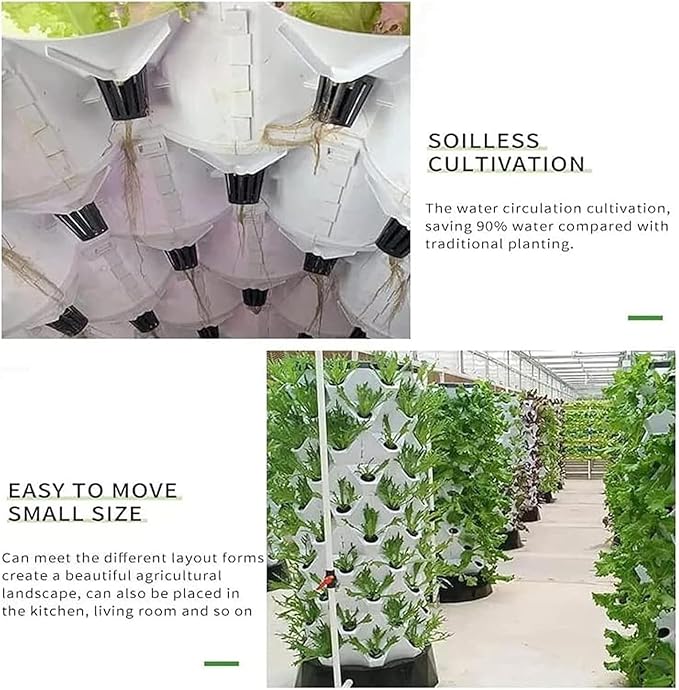 Hydroponics Growing Hydroponics Vertical Grow Kit Vertical Hydroponics Tower Planter Soilless Culture Growing Kit Aeroponics Growing Kit for Planting Vegetables Fruits140cm