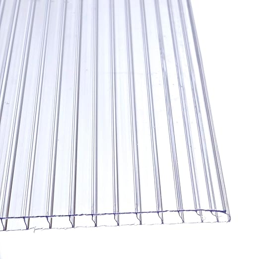 Be Cool Solutions Polycarbonate Panel Twin Layer 4mm Sheet 5 Pack 2' (W) X 6' (L)- Cold-Flexible Clear Strong Impact and Shatterproof - All-Weather Outdoor Garden and Greenhouse Covering