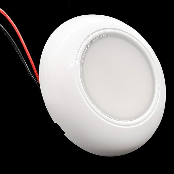OZUSA 3 Round White LED Lights 6000K Surface Mount Indoor Outdoor Waterproof Lighting for Garden Landscape Porch Patio Deck 12 Volts