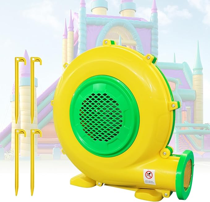 Inflatable Bounce House Blower QILEBA 1100Watt/1.5HP Powerful Air Blower for Large Inflatables Portable Bubble House Blower Fan Pump for Spray Booth Bouncy Castle Jumper Water Slid Blower Corded