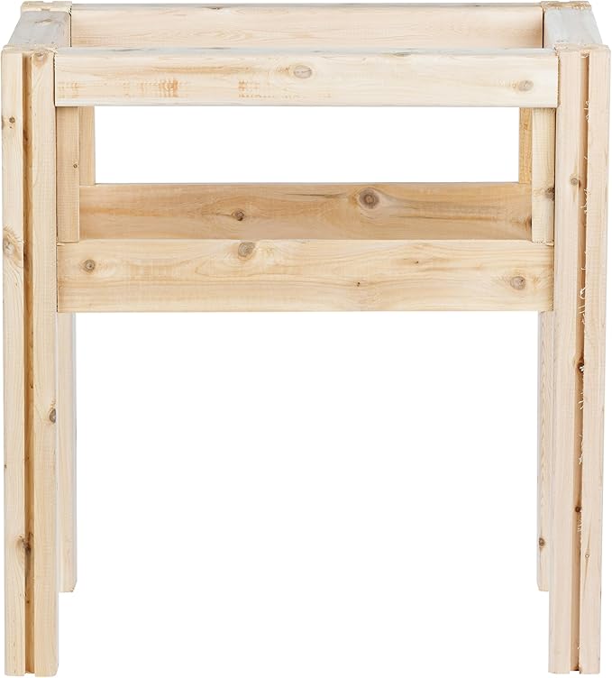 Greenes Fence Two Bucket Elevated Cedar Wood Garden Frame 28 in. x 16 in. x 30 in. - Made in USA with North American Cedar