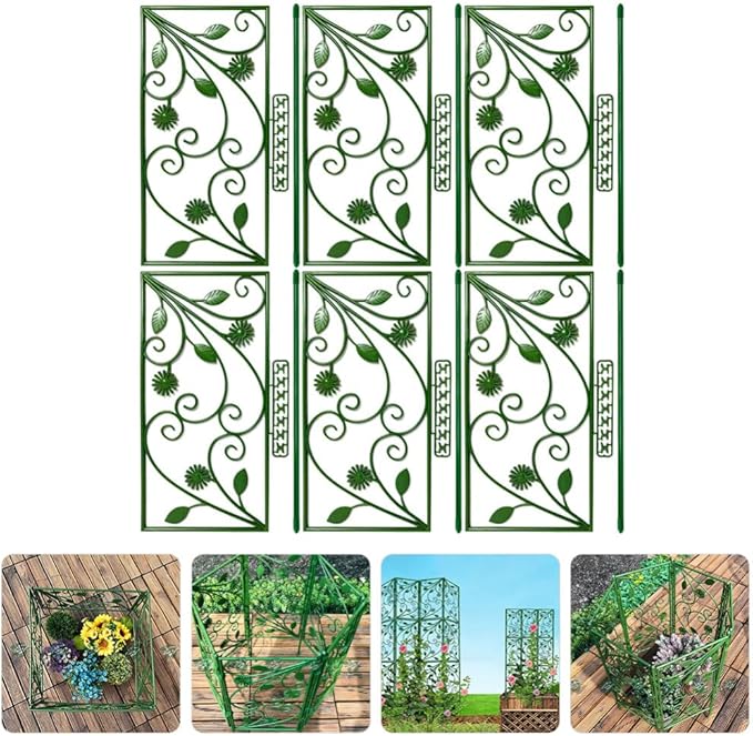 Yardwe 6pcs Garden Trellis Plant Climbing Support for Indoor Potted Plants Vertical Rack for Peas Roses Morning Glories Outdoor Indoor Use