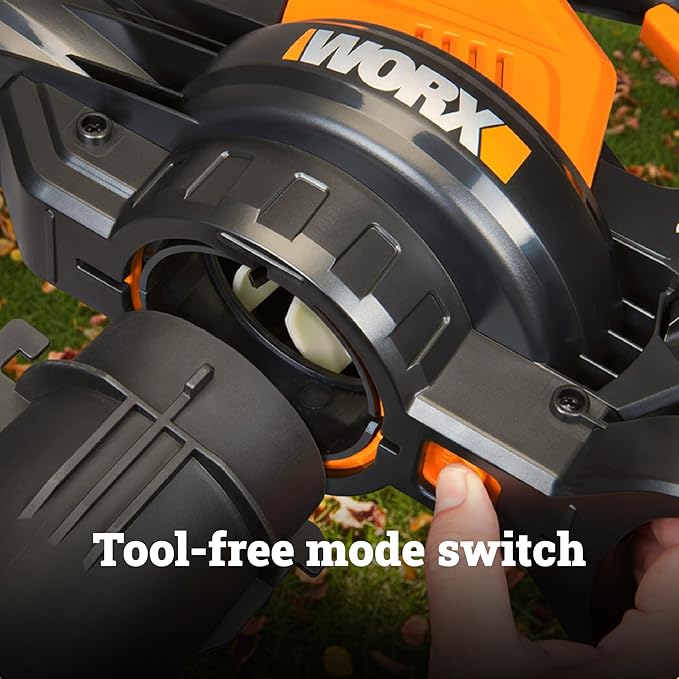 WORX Cordless Leaf Blower 3 in 1 Blowers for Lawn Care with Leaf Vacuum &amp Leaf Mulcher Electric Blower with Brushless Motor &amp 2 Speed Control 2 × 4.0 Ah Batteries &amp Charger Included WG