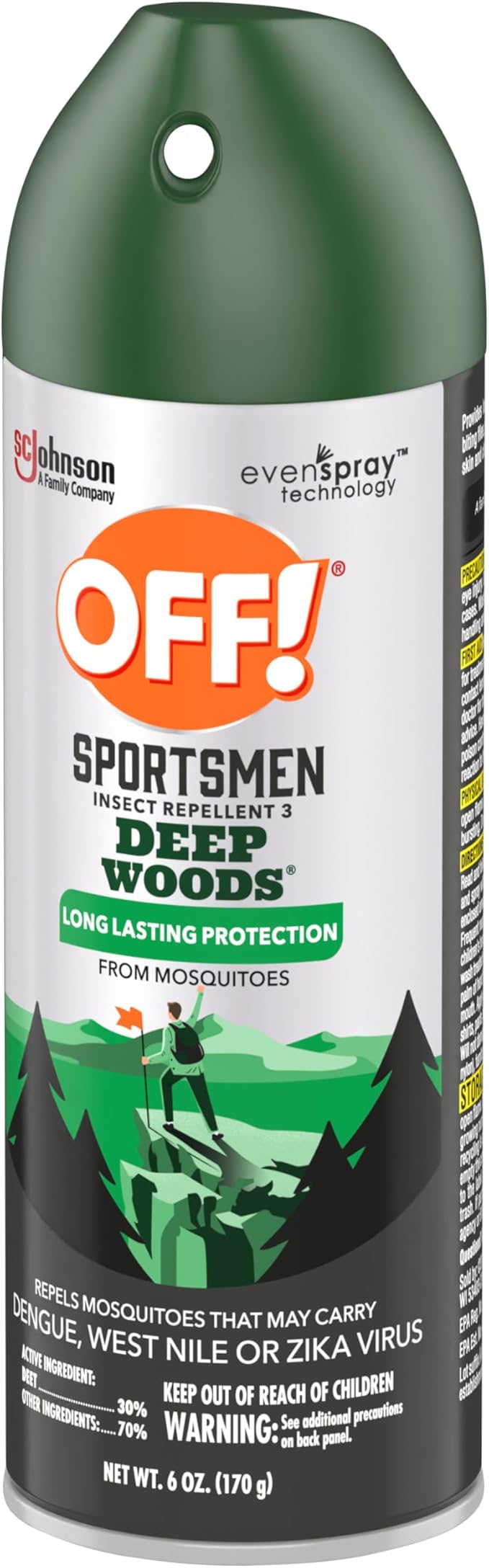 OFF! Sportsmen Insect Repellent III Deep Woods Spray for Hunting Camping and Fishing 6 Ounce (Pack of 4)