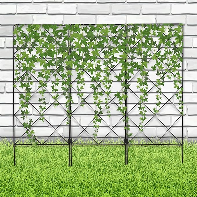 2pcs Iron Garden Trellis Plant Support Stakes for Climbing Tomatoes and Vines Foldable Outdoor Plant Climbing Frame for Vegetable Garden and Indoor Use