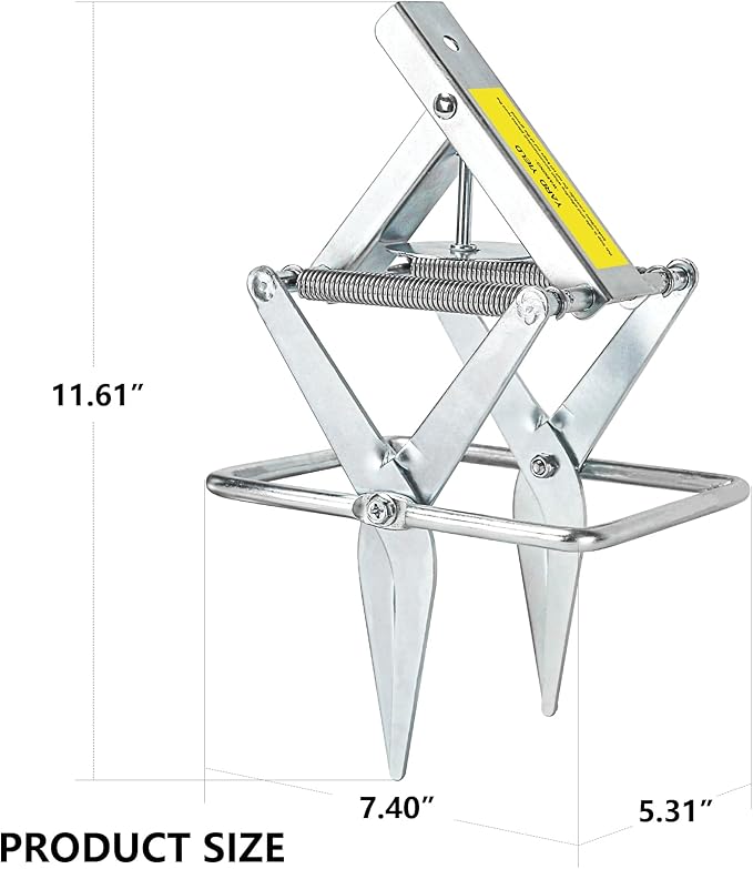 Mole TrapGalvanized Steel Scissor TrapReusable and Easy-Set Quick Capture Solution for Moles and Gophers in Lawns (Silver)
