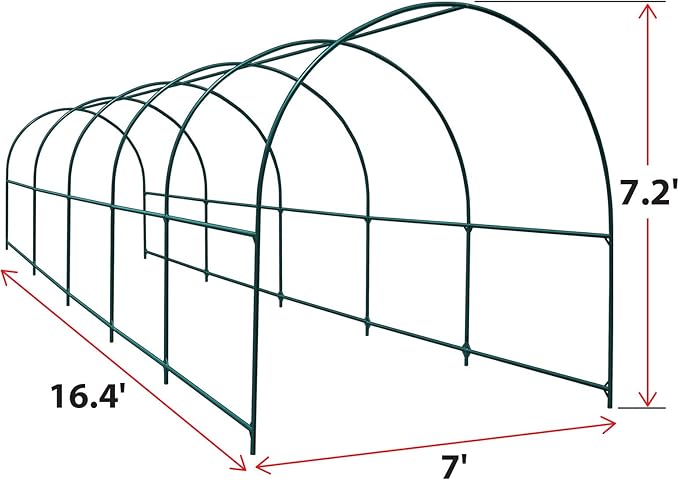 BenefitUSA Large Walk-in Garden Plant Arch Greenhouse Replacement Frame for Flowers/Fruits/Vegetables/Party (16.4 x 7 x 7.2ft)