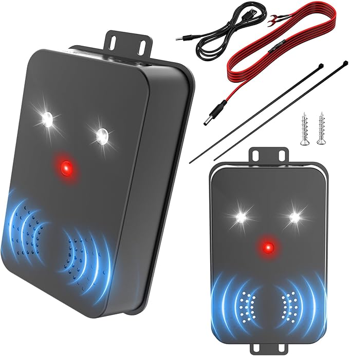 2026 Upgraded Rodent Repellent for Car Engines Mouse Repellent Ultrasonic Pest Control Repeller for Squirrel Rat Battery Operated Repellent Under Hood Keep Rodent Out of Car Attic Garage 2 Pack