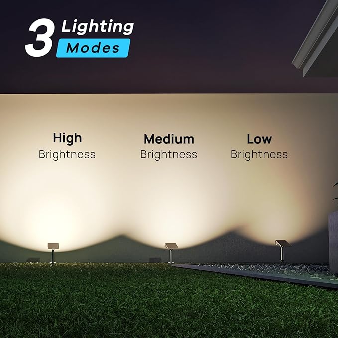 Consciot Solar Lights Outdoor Waterproof 3000/5000/6500K Solar Spot Lights Adjustable 170° Garden Lights for Outside Yard Landscape Lighting Pathway Halloween IP65 Auto On/Off 4 Pack WS002UCW