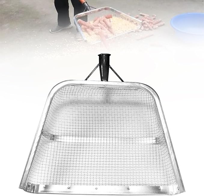 Garden Sieve Soil SpadeSoil Sifter Gardening Lawn Filter Sieve Riddle Sieve Tool Agricultural Filter for Bonsai Compost Dirt 37x44cm Mesh 0.4cm