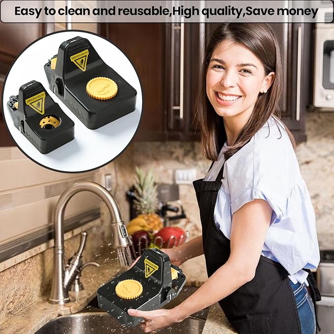Mouse Traps Rat Trap Quick Effectively Best Mouse Trap Reusable Plastic Mousetraps Used Indoor &amp Outdoor Mice Snap Traps for Basement/Garage/Attic Anywhere 9set(2L+6s+1*Clip)