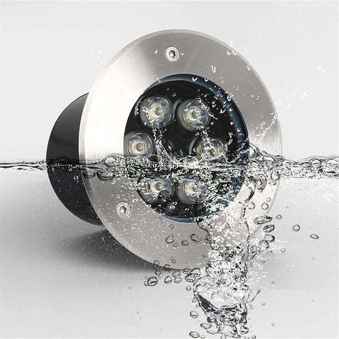 85-265V LED Ground Landscape Spotlights IP67 Waterproof Recessed Garden Light Round Embedded Outdoor Lamp (6W White 18W Green)