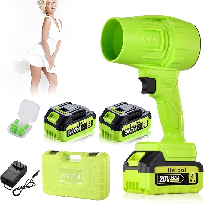 980000 RPM Cordless Leaf Blower - 21V Electric Handheld Leaf Blower with 2 * 4.0Ah Batteries &amp Fast Charger - Lightweight for Patio Lawn Yard Deck Cleaning