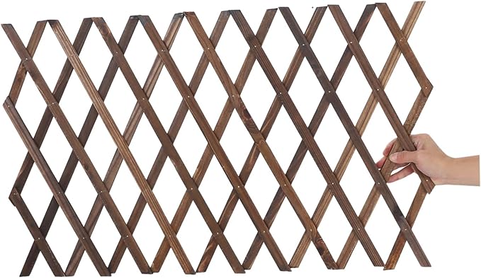 TOYANDONA Wooden Garden Trellis for Outdoor Decor 55x12.3 Natural Cedar Privacy Fence Panels Climbing Plant Support Lattice for Patio and Balcony