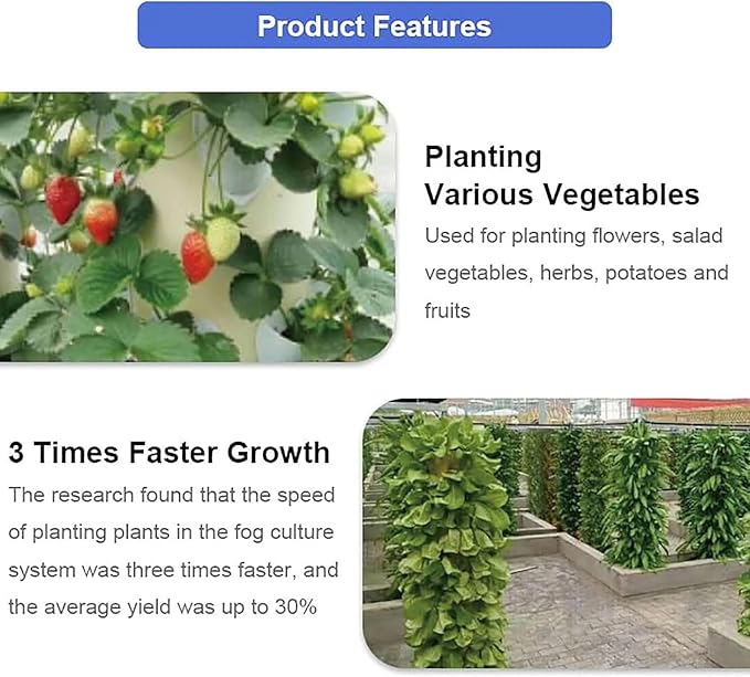 System of Hydroponic Culture of 30 Capsules of Vertical Garden Hydroponic Tower Intelligent Aerosony Culture Kit for Interiors with Moisturizing Pump Adapter Network P