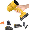 160MPH 580CFM Cordless Leaf Blower 4.0Ah Battery 6-Speed Lightweight for Yard Leaves Lawn Driveway Snow Clearing (Yellow + *battery2zn)