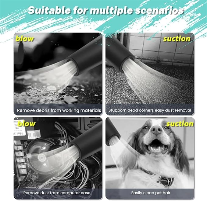 Cordless Electric Air Blower &amp Suction Leaf Computer Dust Snow Blowing Cleaner Collector Power Tool