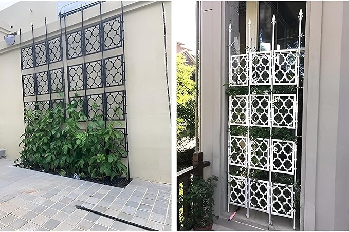 150cm 190cm 220cm 280cm Garden Trellis PE-Coated Metal Trellis Frame for Indoor Outdoor Support Netting for Climbing Plants Fencing Decorative Easy to Install(White85 * 150cm)