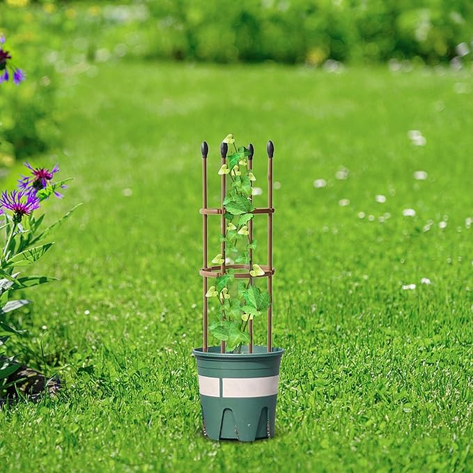 Trellis Climbing Plants 1 PC Thick Plastic-Coated Steel Plant Support Multifunctional Anti-Rust Outdoor Trellis Garden Flower Screen Cucumber Ivy Rose Grape Pea B Lackberry Vine W15*H60CM